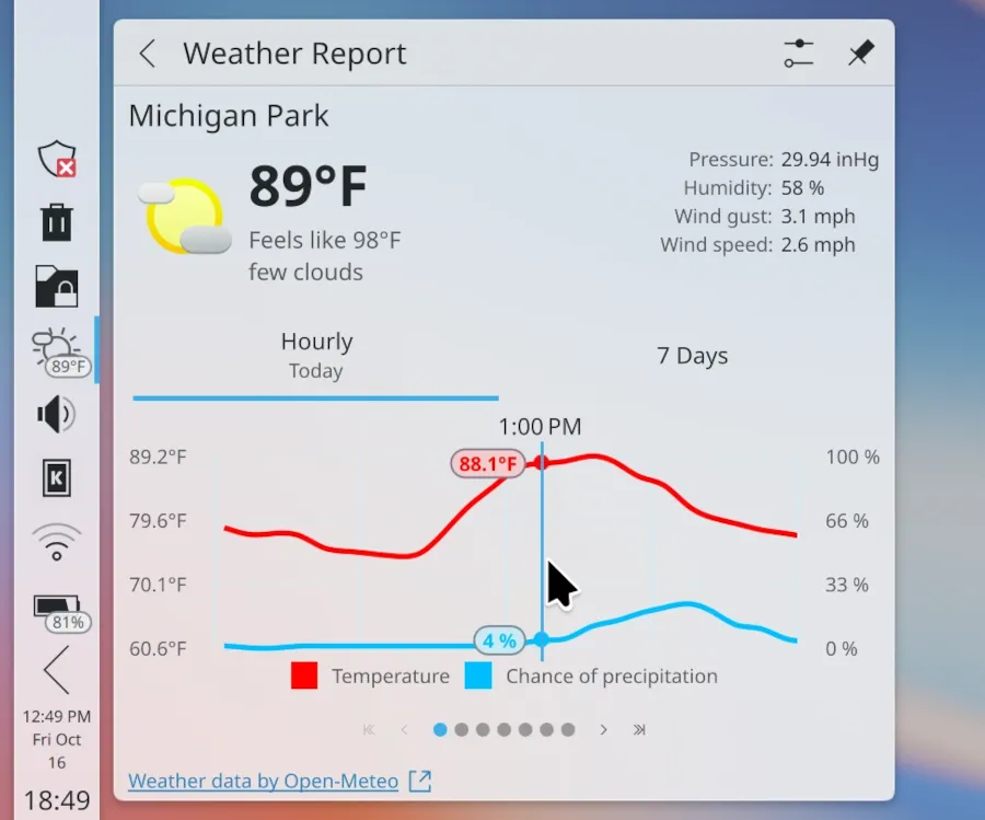 A KDE Plasma 6.9 kiadáshoz új időjárás-widget és átdolgozott képernyő-billentyűzet érkezik
